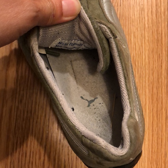 Woman’s Sz 7 Puma Speedcat Racing Shoes in Sage Green and Silver - Picture 13 of 14
